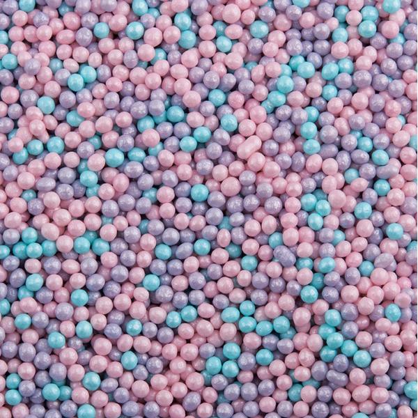 Посыпка шарики лилово - розово - голубые, перламутровые 2 мм, 1 кг