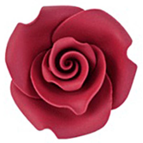 Цветы из мастики бутон розы красный 3,8 см, 6 штук