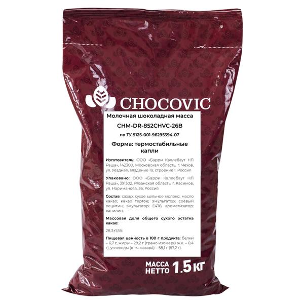 Шоколад молочный термостабильный Chocovic Rosa, в каллетах 33 1,5 кг