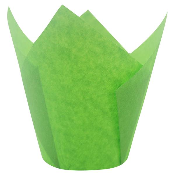 Форма для Маффина Тюльпан зеленая 5 х 8 см, 20 штук