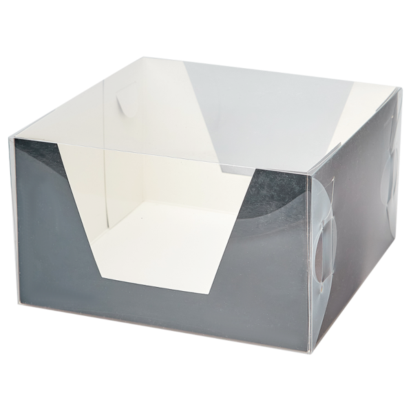 Коробка для торта прозрачная, 160 x 160 x 95, черная