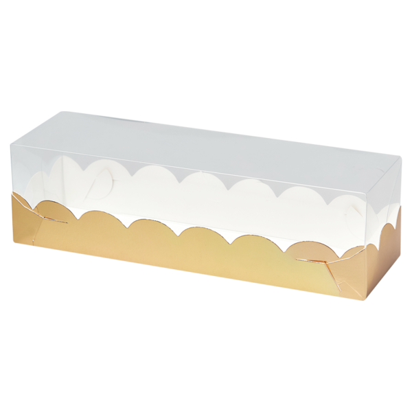 Коробка для пирожных  Macaron, 190 x 55 x 55, золотая, BAKER STORE