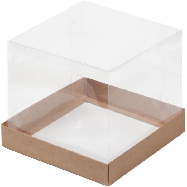 Коробка под торт и кулич с прозрачным куполом, 150 x 150 x 140 мм, крафт