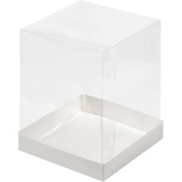 Коробка под торт и кулич с прозрачным куполом, 150 x 150 x 200 мм, белая