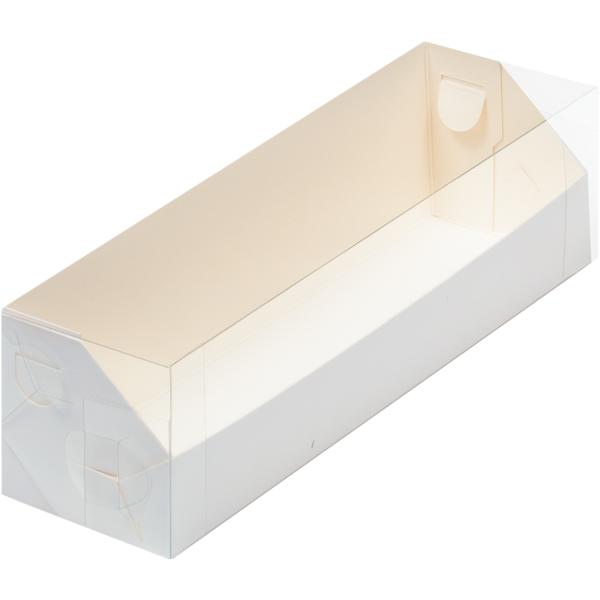 Коробка для макарон с пластиковой крышкой 190 х 55 х 55 мм, белая