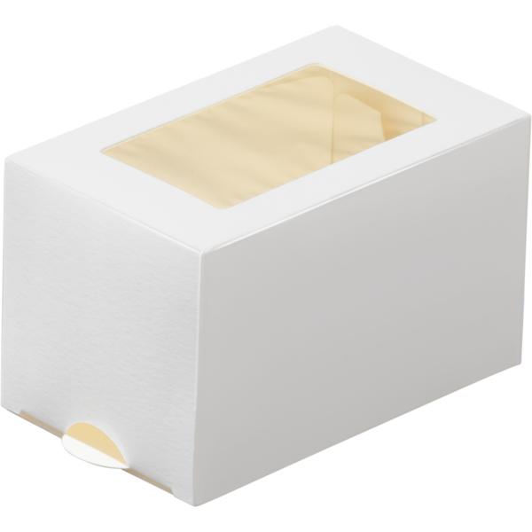 Коробка для 3 макаронс с окном, белая, 90 х 55 х 55 мм, ForGenika