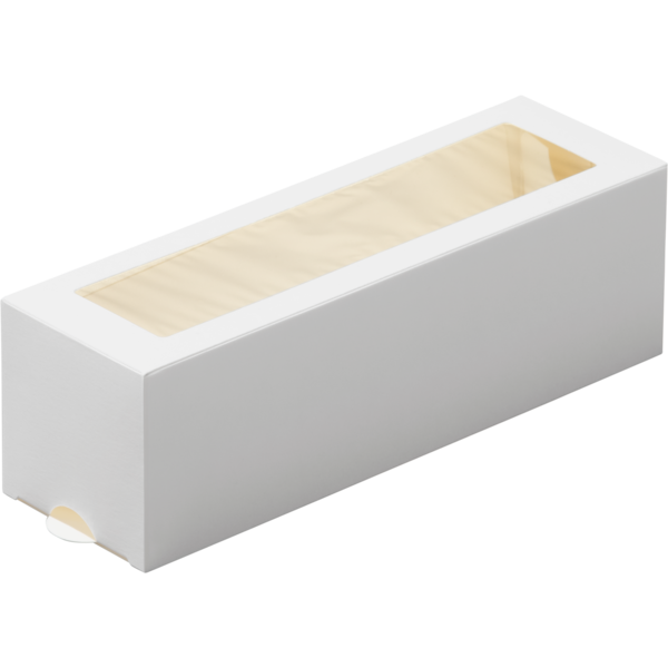 Коробка для 6 макаронс с окном, белая, 180 х 55 х 55 мм, ForGenika