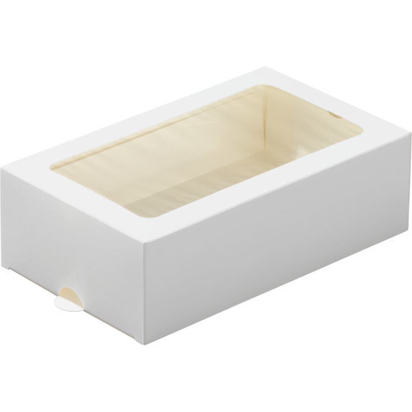 Коробка для 12 макаронс с окном, белая, 180 х 107 х 55 мм, ForGenika