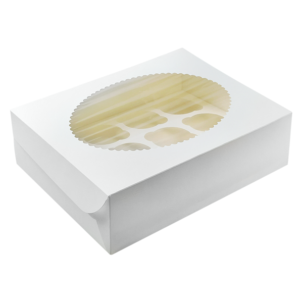 Коробка на 12 капкейков белая 30 х 25 х 10 см, forGenika