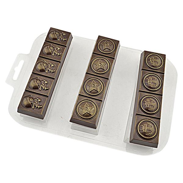 Форма для шоколада Батончики Военные, размер ячейки: 30 x 120 x 10 мм