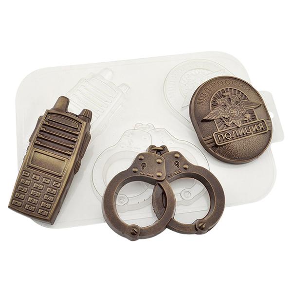 Форма для шоколада Набор Полиция, размер ячейки: 90 x 60 x 11 мм