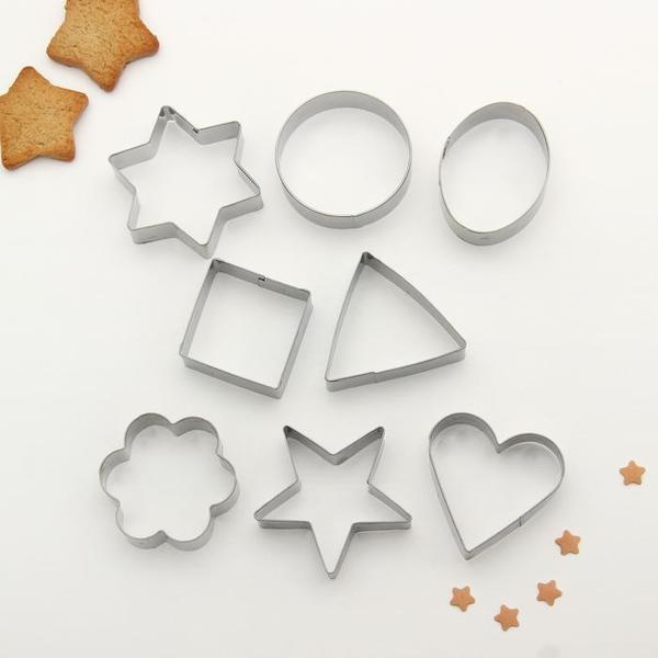 Набор форм для вырезания печенья Круг,овал,звезда,квадрат,сердце, 14 х 14 см, 8 шт