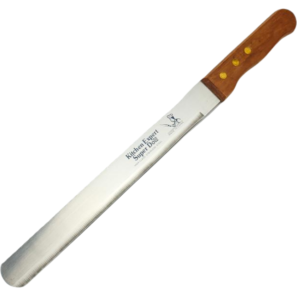 Нож для бисквита двусторонний: зубцы и лезвие 25 см