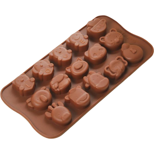 Форма шоколада LOVE  животные 15 ячеек, 20,6 х 10,5 х 1,4 см