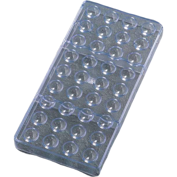 Поликарбонатная форма для конфет Полусфера 36 ячеек, 28 x 14, ячейка 2 x 1 см