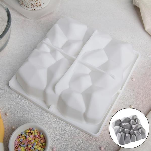 Форма для муссовых десертов и выпечки Диамант, 18 х 18 см, цвет белый