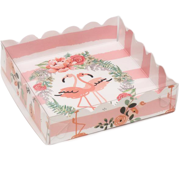 Коробочка для печенья с PVC крышкой, "Парочка", 12 х 12 х 3 см