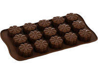 Силиконовая форма для шоколада 21 х 10 см, цветочки 15 ячеек