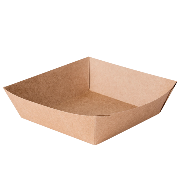 Коробка для бургеров, картофеля фри, без ламинации, крафт, 110/140 x 110/140 x 42 мм