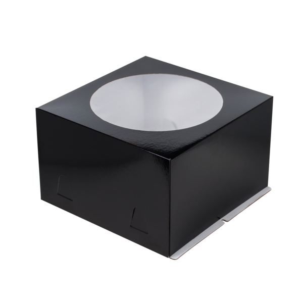 Коробка для торта с окошком, 300 x 300 x 190, черная
