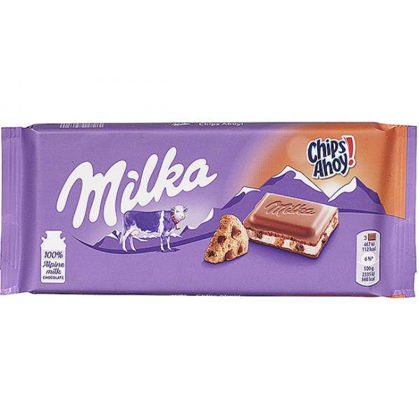 Шоколадная плитка Milka Chips Ahoy, 100 г