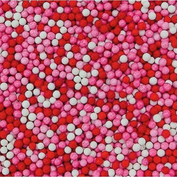 Посыпка шарики розово - красно - белые, 2 мм, 1 кг