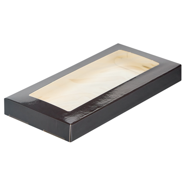 Коробка для плитки шоколада черная 180 x 90 x 15 мм, forGenika