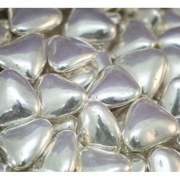 Сердечки серебряные шоколадные 2,5 см, 80 г
