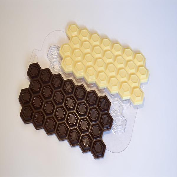 Форма для шоколада Плитка Соты, размер ячейки: 85 x 170 x 5 мм