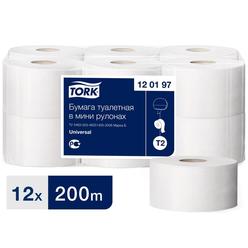 Бумага туалетная TORK T2 Universal 1 слойная, 200 м, белая