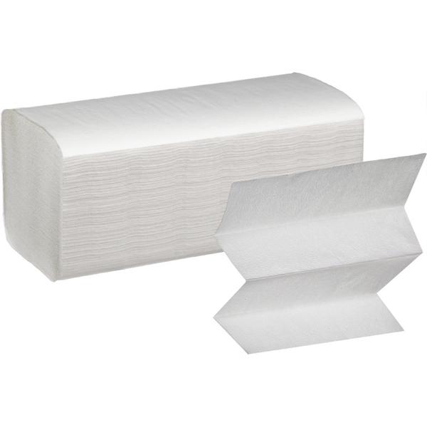 Бумажные полотенца Z сложения, 2 слойные, 190 л , 21 х 23 см, Multifold, белые
