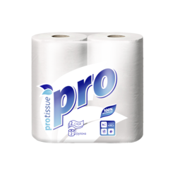 Бумажные полотенца 2 слойные, 15 м целлюлоза, белые, PROtissue, 2 шт