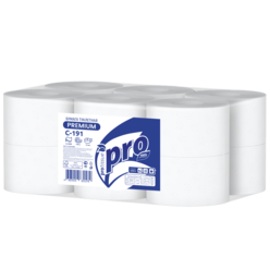 Бумага туалетная PROtissue 2 слойная, 170 м целлюлоза, белая