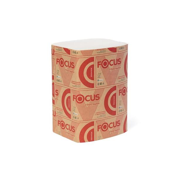 Салфетки бумажные FOCUS для диспенсера V сложения, 2 слойная, 200 л, 23 х 16,8 см