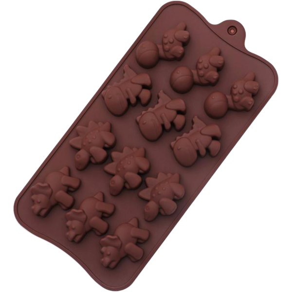 Форма для шоколада 12 ячеек Динозавры, 21 х 11 х 2 см