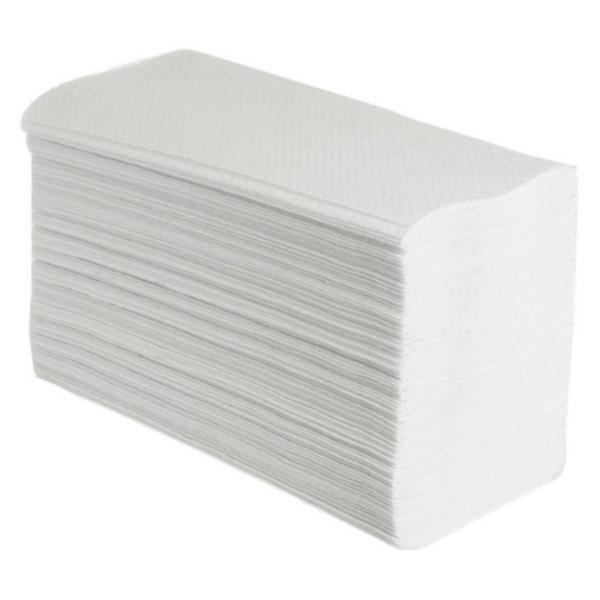 Бумажные полотенца V сложения, 1 слойные, 200 л, 21 х 22 см, целлюлоза, белые
