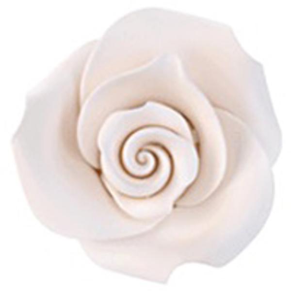 Цветы из мастики бутон розы белый 3,8 см, 6 штук