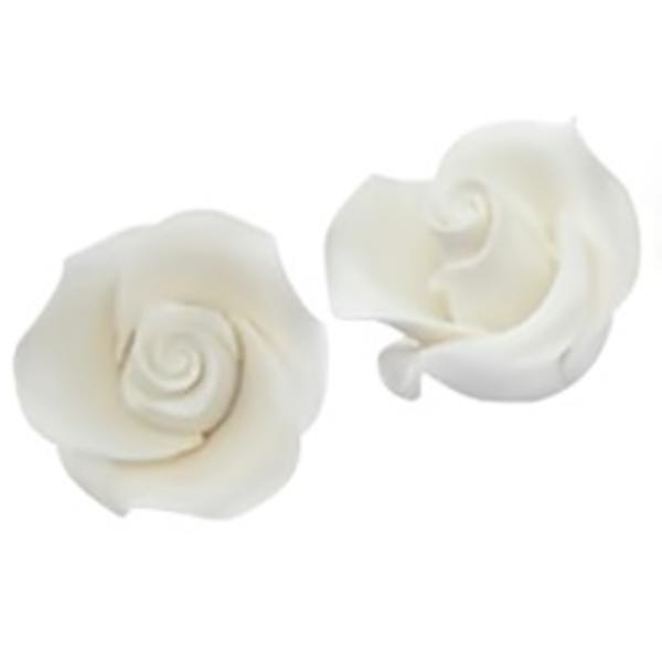 Цветы из мастики бутон розы 3 см белый, 6 штук