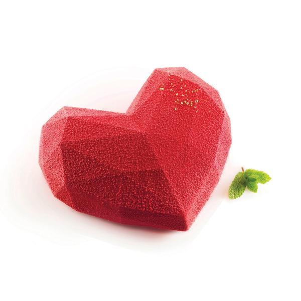 Форма для муссовых тортов AMORE ORIGAMI SILIKOMART (Полигональное сердце), 600 мл, 150 x 135 x 55 мм, 2 предмета