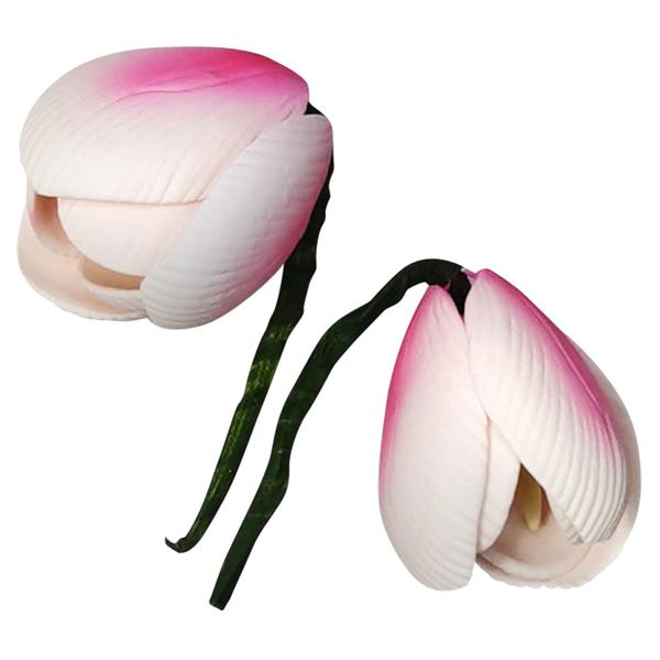 Цветы из мастики Тюльпан розовый 4,5 см, 2 штуки
