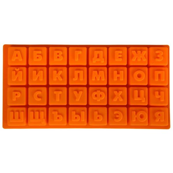 Силиконовая форма Алфавит кубики, 32 ячеек, 35 х 18 см