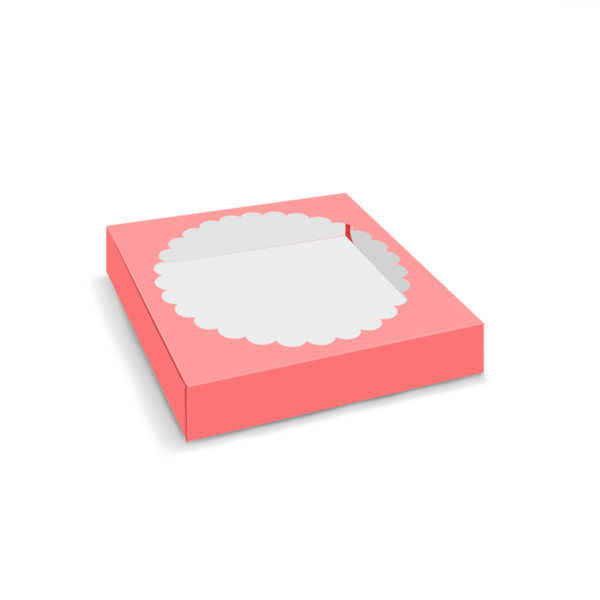 Коробка для зефира с окном 11,5 х 11,5 х 3 см, розовая