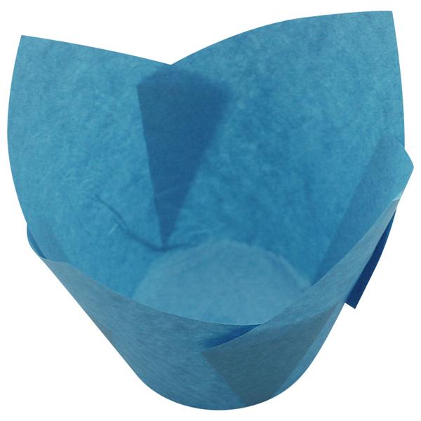 Форма для Маффина Тюльпан голубая 5 х 8 см, 20 штук