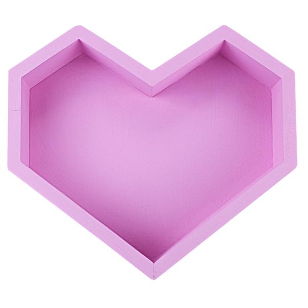 Пенобокс Сердце с острыми углами цвет розовый, 23 х 23 х 5 см