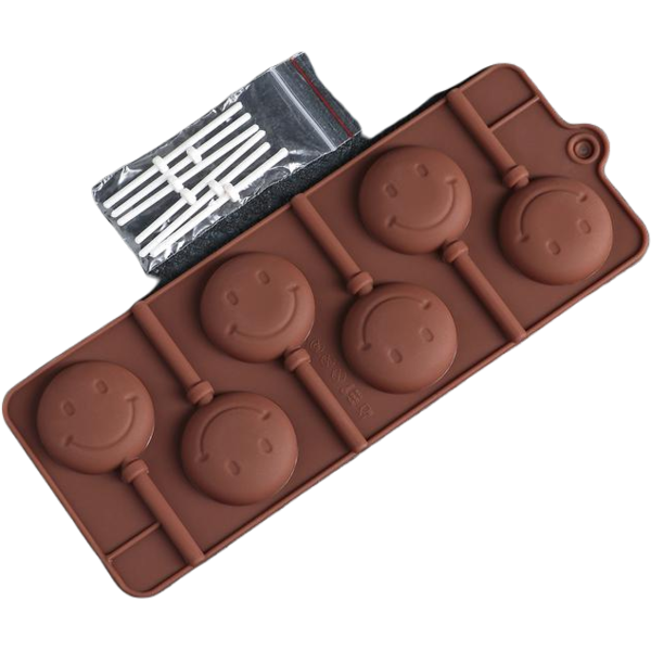 Форма для шоколада Смайл с палочками 6 ячеек, 24 х 9,5 х 1 см