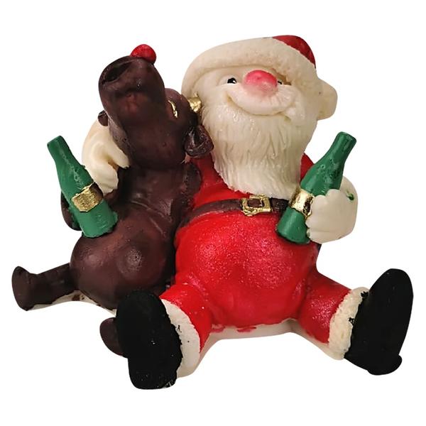 Фигурка шоколадная Пьяный Санта с оленем