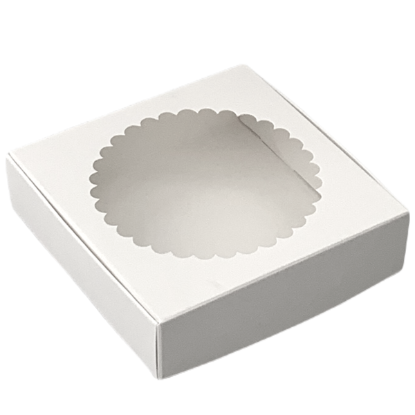 Коробка для зефира с окном 11,5 х 11,5 х 3 см, белая