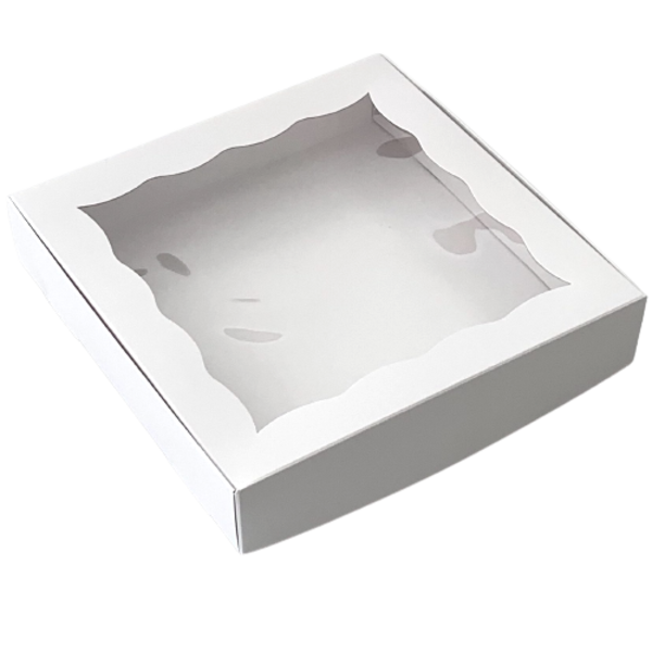Коробка с окном белая 20 х 20 х 4 см