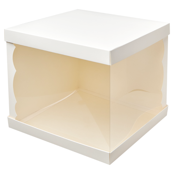 Коробка для торта прозрачная, 260 x 260 x 240, белая