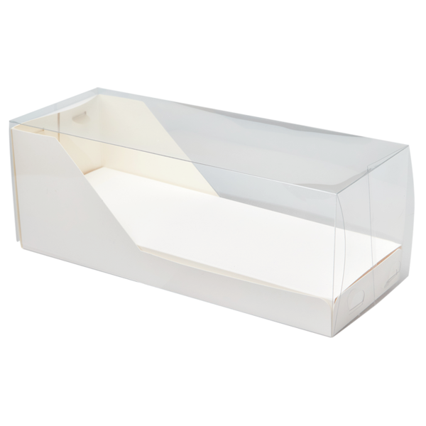 Коробка для рулета прозрачная,  300 x 110 x 110, белая